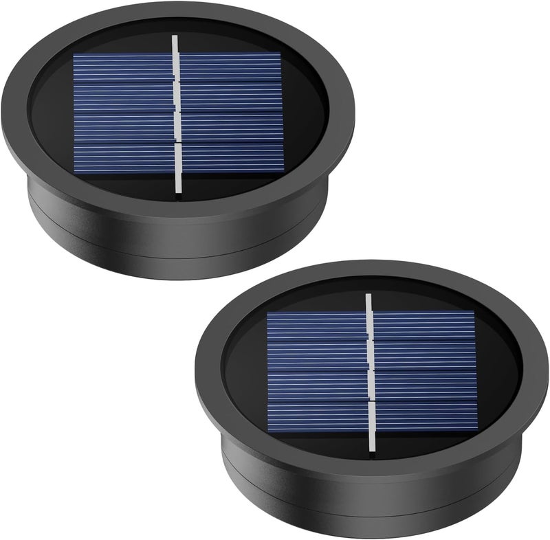 X-PREK 2 Pack Replacement Solar Light Parts(Top Size 2.76 inches, Bottom Size 2.36 inches),7 Lumens Warm White LED Light Bulbs Waterproof Solar Light Replacement Top - Image 1